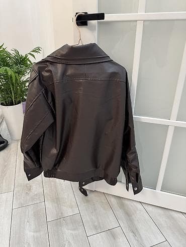 большой платок: Кожаная куртка, Косуха, Экокожа, Оверсайз, S — 1