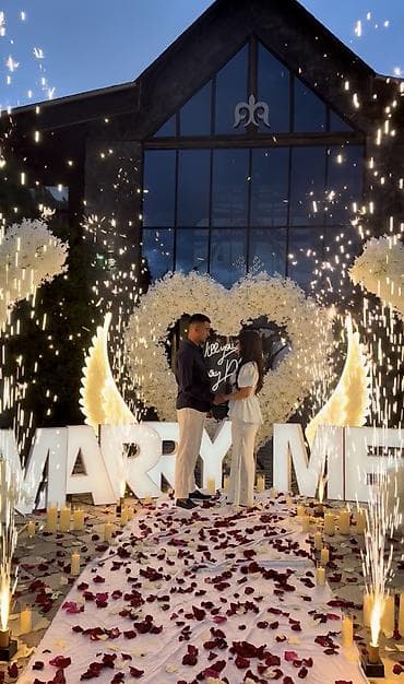 найза свечи: Оформление предложения руки и сердца “Marry Me” под ключ. Что входит — 2