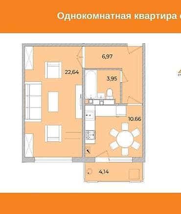 молодёжная: 1 комната, 48 м², Городское ГАИ 108 серия, 9 этаж, ПСО (под самоотделку) — 4
