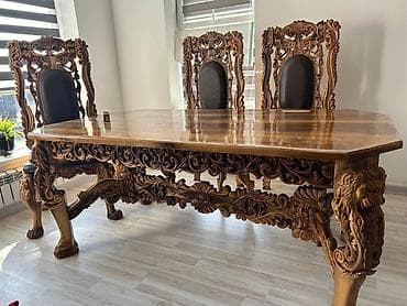 Кухонный стол и стул, Б/у, Самовывоз, цвет - Коричневый