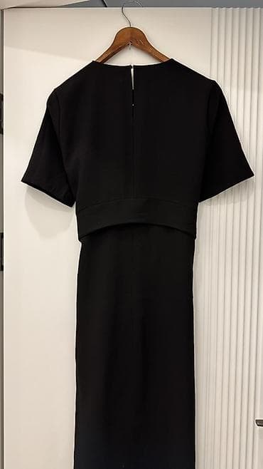 Повседневное платье, Осень-весна, Длинная модель, Трикотаж, Прямое, S, M