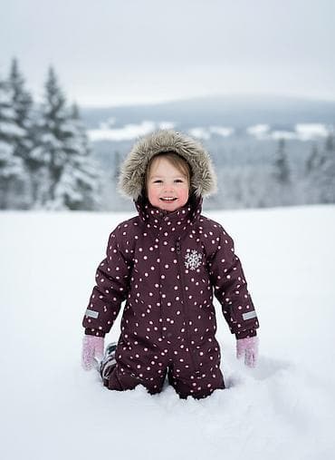 Детский зимний комбинезон H&M - Цвет: темно-сливовый с розовым