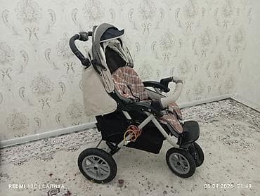 мото коляска: Коляска, Другой бренд, цвет - Коричневый, Б/у, Самовывоз — 1