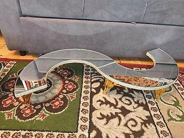 белый мрамор: Стол трансформер Для зала, Другая конструкция, цвет - Золотой — 2