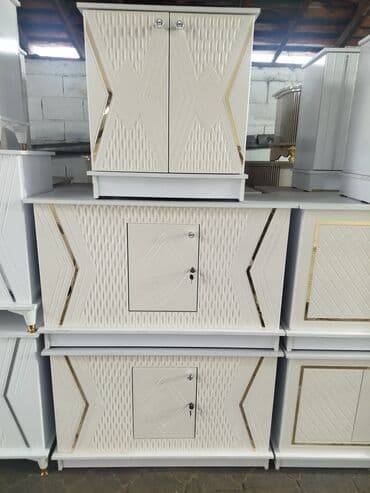 Тумба и подставка для обуви, МДФ, цвет - Белый