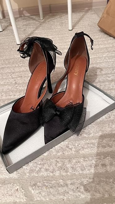 lux: Туфли-лодочки на каблуке с украшением-бабочкой - Цвет: черный - — 2