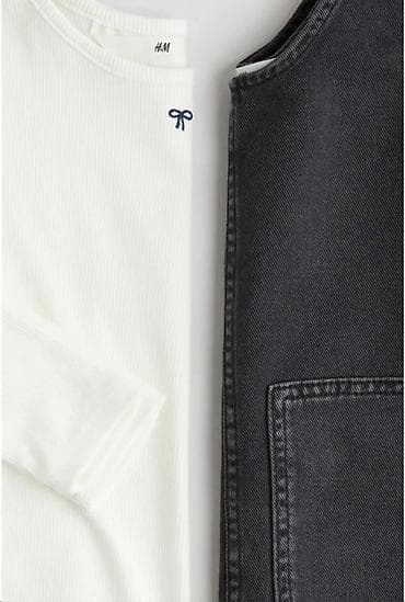 платья девочкам: Комплект для девочки, состоящий из сарафана и лонгслива. Сарафан — 5