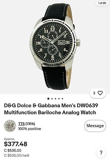 Аксессуары: Классические часы часы, Dolce & Gabbana, Италия, Водонепроницаемые, Мужские, Б/у — 5