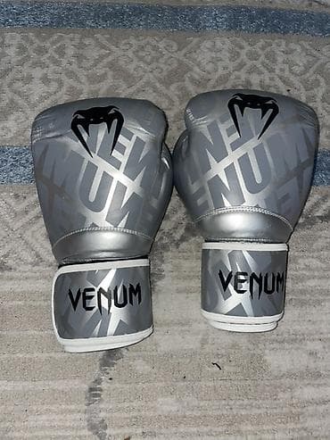 Перчатки для бокса Venum, серебристые Почти новые ! 10 OZ Очень срочно