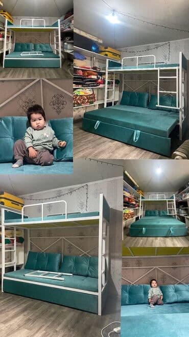 железный двухъярусный кровать: Кровать двухъярусный Раскладной Кровать Полимерная порошковая — 1