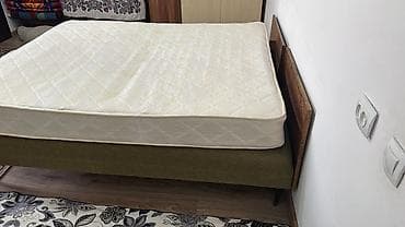 Односпальная кровать, Б/у, С матрасом, длина - 180 см