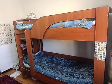 Двухъярусная детская кровать, ЛДСП, цвет - Коричневый