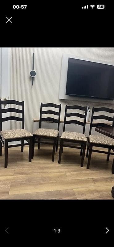 Эмерек: Ашкана үчүн отургуч, Жаңы, Жыгач, түсү - Күрөң — 2