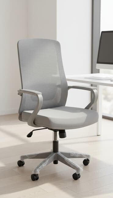 кресло для офис: Офисное кресло, С колесиками, цвет - Серый — 1