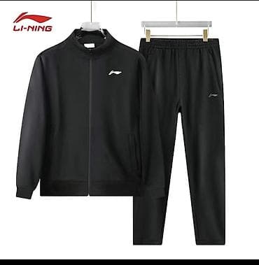 спортивный костюм лининг: Мужской спортивный костюм, 2XL, Li-Ning, Новый, цвет - Черный, Самовывоз — 1