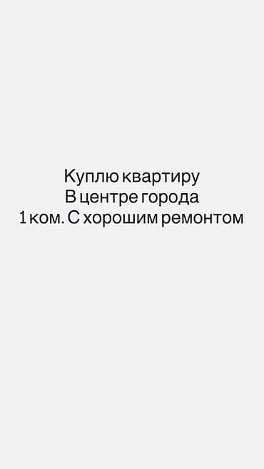 Куплю 1‑комнатную квартиру в центре города с хорошим ремонтом. С тех