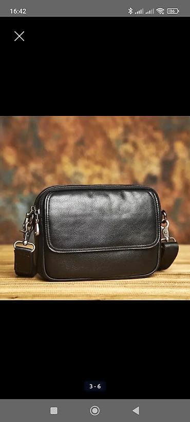 pull bear: Барсетка, Материал: Натуральная кожа, Новый — 3