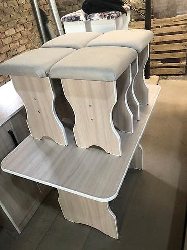 угалок стол стул: Кухонный стол и стул, Новый, Бесплатная доставка, цвет - Бежевый — 2