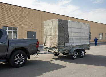 кофр на крышу автомобиля: Прицеп, Special trailer, Тентованный, Б/у — 3