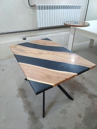 стол из эпоксидки: Кухонный стол, Новый, Прямоугольный, Нераскладной — 4