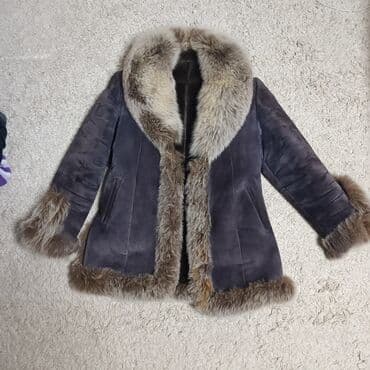 детские шапки с помпонами из натурального меха: Теплая зимняя дубленка. Натуральный мех. Размер 48-50 — 1