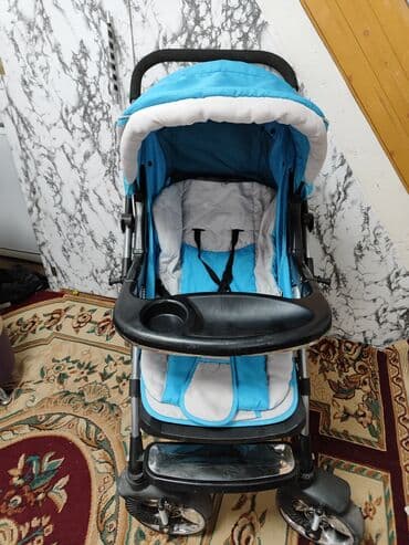 Коляска, цвет - Голубой, Б/у at lalafo.kg Коляска, цвет - Голубой, Б/у