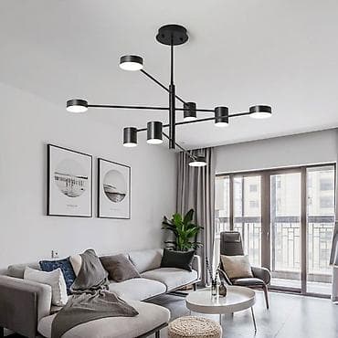 Люстралар: Современная потолочная люстра в стиле минимализм - Дизайн: черный — 1