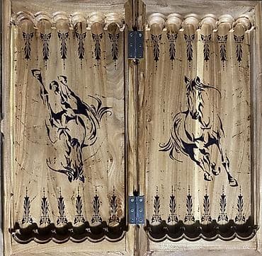 художество: Набор деревянных нард с уникальной резьбой, изображающей львов, орлов — 1