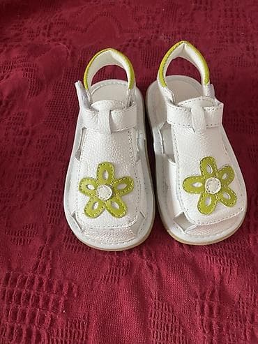 шлепанцы женские: Новые Детские сандалии 25 размера, из мягкой белой кожи с полузакрытым — 2