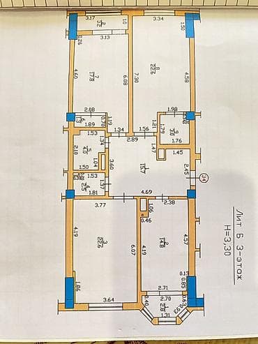 70: 3 комнаты, 110 м², Азия Молл Элитка, 3 этаж, Евроремонт — 5