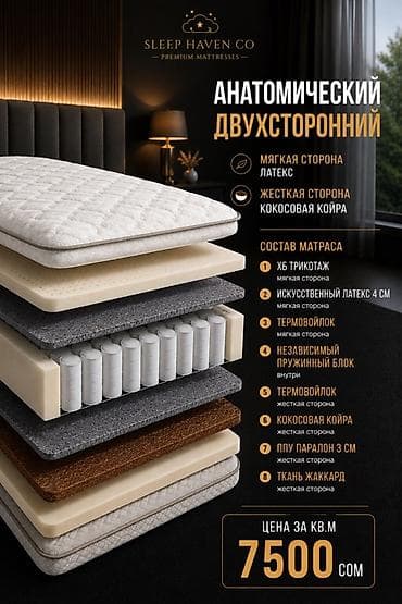 агроспан для клубники: Анатомический двусторонний матрас Sleep Haven Co Особенности: - Две — 1