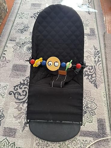 электро люлька: Шезлонг-качалка BabyBjörn Bouncer Balance Soft, цвет черный. - — 1