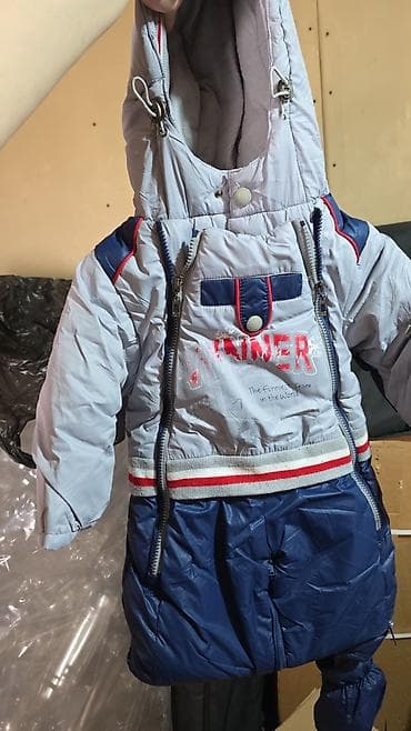 детский брюки: Комплект, цвет - Серебристый, Б/у — 1