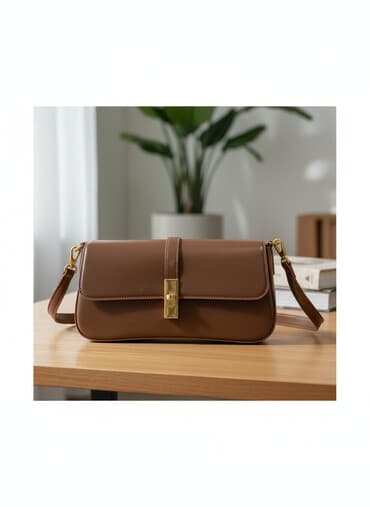 кошелек майкл корс: Сумка на плечо/кроссбоди, коричневая, лаконичный baguette-формат — 1