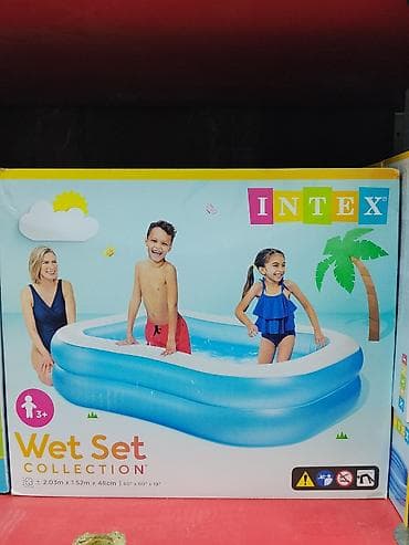 Надувной семейный бассейн Intex Wet Set Collection. - Размеры: 2,03 ×