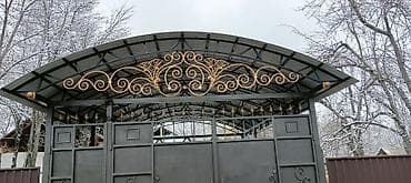 Кованый навес с арочным каркасом - Арочная кровля из профнастила на — 3
