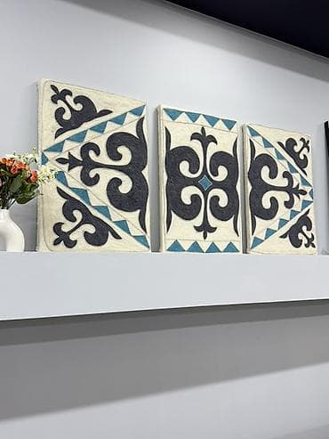 панно из войлока: Настенное интерьерное панно из войлока - Комплект из 3 модулей — 5