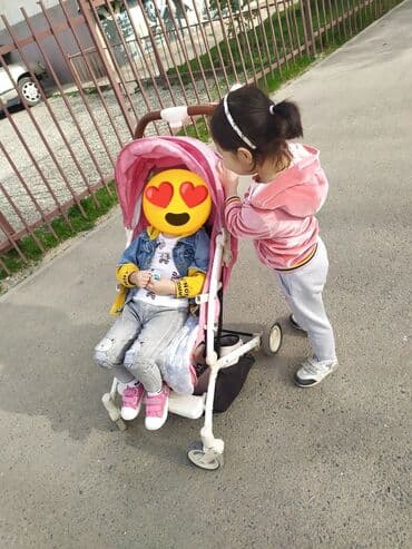 лапка сквиш купить в бишкеке: Коляска, цвет - Розовый, Б/у — 1