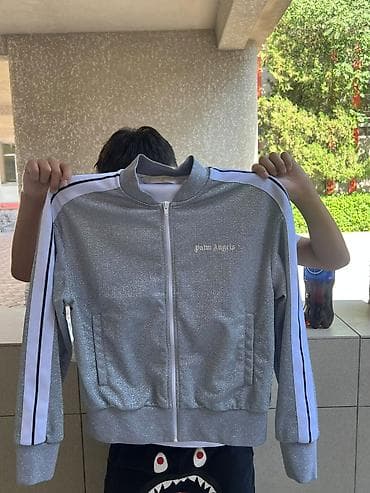 pull and: Толстовка/тренч-топ Palm Angels на молнии. - Цвет: серебристо-серый с — 3
