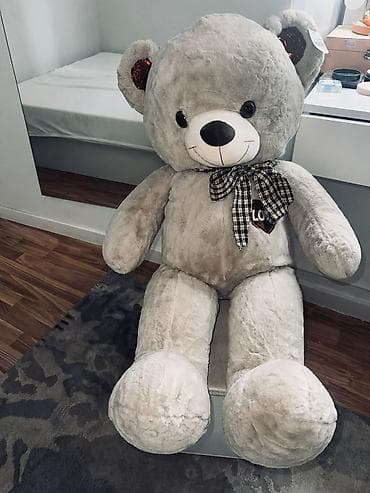 мишка тедди ростовая кукла: Продаю большой плюшевый мишка серого цвета.Новый с этикеткой. - Рост — 1