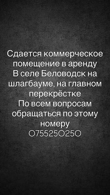 Сдается в аренду коммерческое помещение. Расположение: село Беловодск