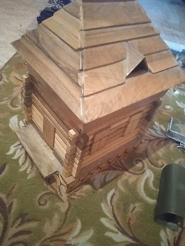 ош зеркало: Деревянная шкатулка-домик ручной работы - Материал: натуральное — 3