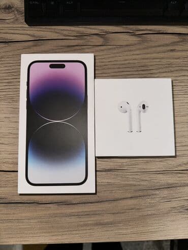 IPhone 14 Pro Max, Б/у, 256 ГБ, Deep Purple, Наушники, Зарядное устройство, Защитное стекло, 80 %