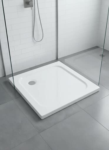 купить поддон для душа в бишкеке: Квадратный душевой поддон белого цвета, предназначенный для установки — 1