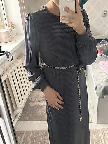 боты: Повседневное платье, Длинная модель, Трикотаж, Лапша, Стандарт — 4
