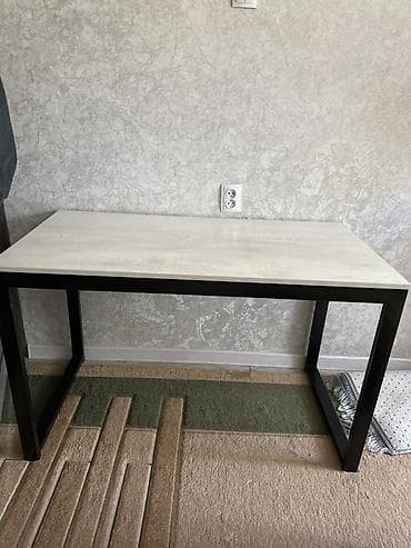 study table: Стол в стиле лофт - Прямоугольная столешница светло‑деревянного (под — 1