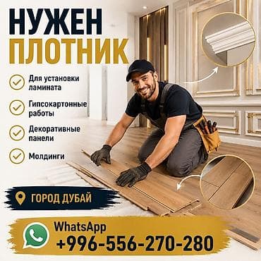 Плотниктер: Жумуш - БАЭ, Курулуш жана өндүрүш, 3-5 жылдык тажрыйба, Расмий жумушка орноштуруу — 1