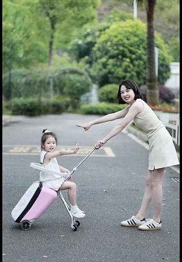 Балдардын кийим-кечелери жана бут кийимдери: Детский чемодан-каталка 2-в-1 - Чемодан для ручной клади со — 5