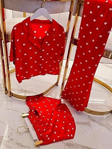 tech flis: Домашний комплект из мягкой вискозы с принтом «сердечки». Состав и — 3