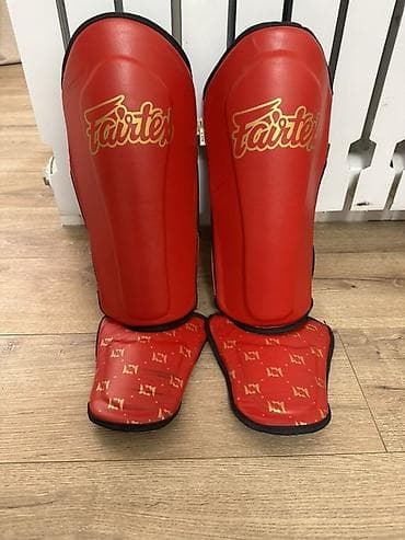 Футы (щитки) для голени и стопы Fairtex (пара), красные. - Тип